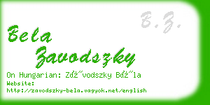 bela zavodszky business card